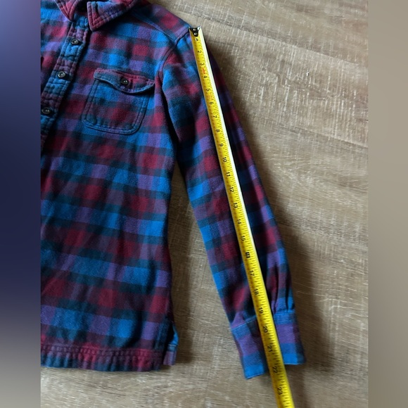 PATAGONIA Women’s Long Sleeve Fjord Flannel Shirt Size 4 Womens Red Blue 53915 - Picture 7 of 10